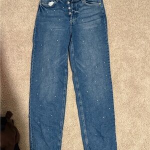 Wild Fable Blue Straight Leg Jeans with Pearl Accents